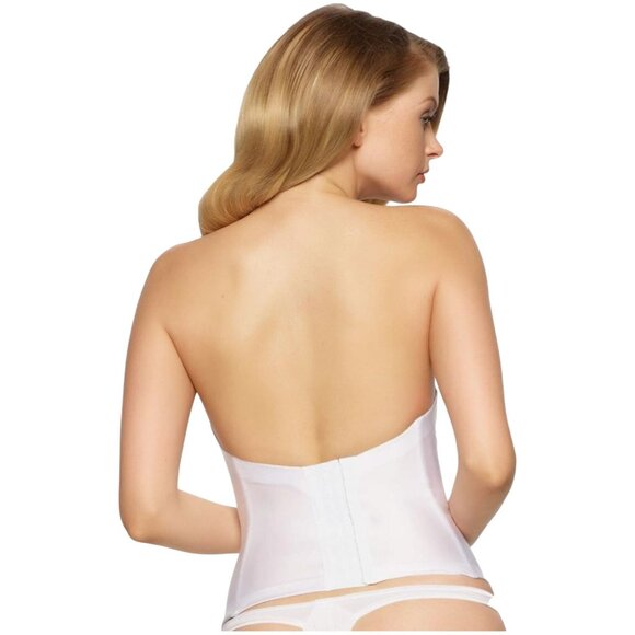 Felina Strapless Sweetheart Neckline Bustier Bra 38B White Nylon/Spandex - Picture 3 of 10